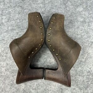 Dansko Rae Clogs Womens Size 36 US 6.5 Brown Studded Mules Leather Wood Boho Y2K